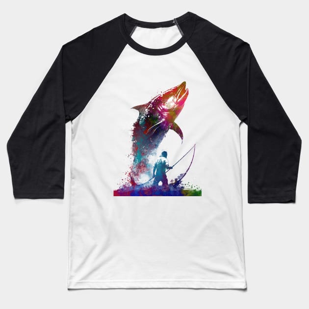 Fishing sport art #fishing Baseball T-Shirt by JBJart